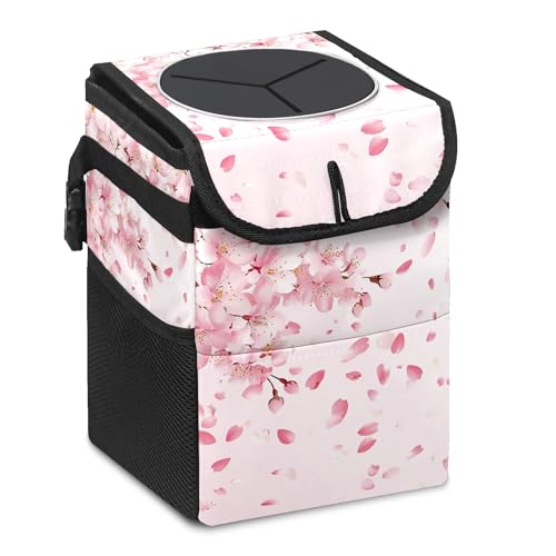 Car Trash Can – Multi-Purpose, Lightweight and Portable with Durable Water-Resistant Coating, No Installation Required, Practical and Ample Capacity, Variety of Colors.Cherry Blossom Pattern - color: Cherry Blossom Pattern