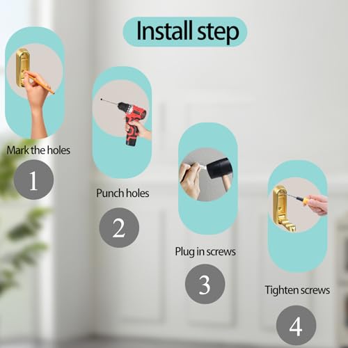 Baitiane Metal Folding Wall Hooks, 4 Color Foldable Hooks Set, Multi - Purpose Organizer for Keys & Items, Heavy - Duty & Space - Saving, Perfect for Home, Office