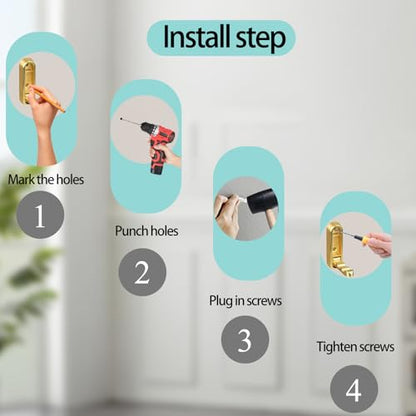 Baitiane Metal Folding Wall Hooks, 4 Color Foldable Hooks Set, Multi - Purpose Organizer for Keys & Items, Heavy - Duty & Space - Saving, Perfect for Home, Office