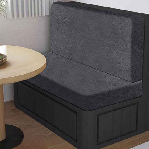 ANARACHON Leather Look RV Dinette Cushion Covers, Stretch Camper Cushion Slipcovers for Travel Trailer Couch RV Booth Seat(1 Backrest Cover & 1 Bench Cover,01 Dark Gray) - color: Midnight Navy, size: 1 Set