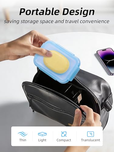 Travel Soap Case, Leakproof Silicone Bar Soap Travel Case, 4.7 * 3inches Compact Portable Holder Container for Traveling, Gym, Camping, Shower (Blue) - color: Blue