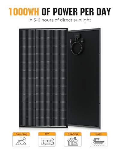 200 Watt Solar Panel 18BB, 25% High Efficiency, N-Type 12V 200W Solar Panel, Monocrystalline PV Modules, for Rooftop, RV, Farm, Trailer, Marine, Home Off-Grid System - style: 200W