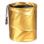 HARFINGTON Car Trash Can 0.9 Gallon Foldable Leak-Proof Garbage Organizer Portable Hanging Waterproof Truck Trash Bins for Van Automotive Vehicle Front Seat, Gold - color: Gold Tone