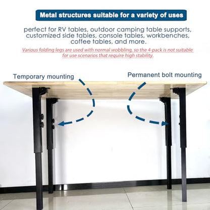 Benbuoo Adjustable Folding Table Legs 25-34", Heavy Duty Metal, Set of 2 | Height Adjustable, Foldable, Sturdy | for DIY Desks, Computer Tables, Office Workstations, RV Camping, Outdoor Furniture - size: S25''-34'' 2pcs