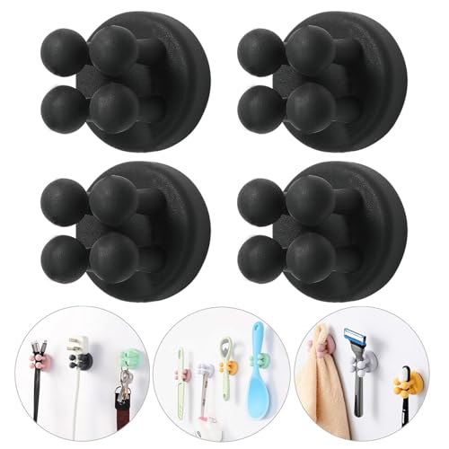 iBetterLife Razor Holder for Shower Hooks – 4Pcs Self Adhesive Wall Mounted Single Hook for Hanging Toothbrush, Functional Waterproof Utility Plug Holder for Bathroom Kitchen Living Room Office - color: Silicone Toothbrush Holders & Razor Hook