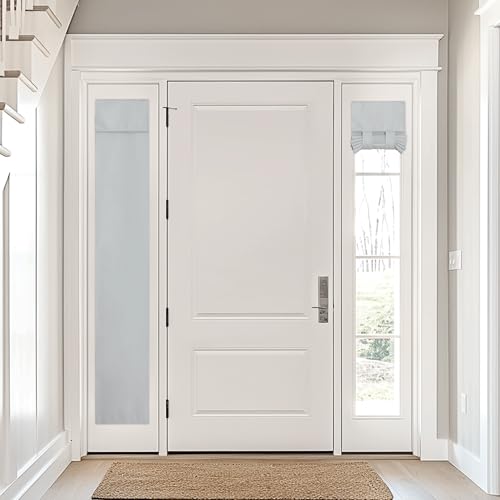 NICETOWN Door Curtains for Window, French Front Door Blinds for Privacy, Thermal Insulated Sidelight Curtain Tie Up Shade, 12W x 72L, Silver Grey, 1 Panel - color: Sliver Grey, size: 12"W x 72"L (Pack of 1)