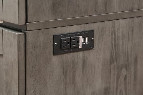 Mega Solutions Murphybedz Tuscany Murphy Cabinet Chest Bed with Charging Station 6 Inch (Galaxy Grey, King) - color: Galaxy Grey, size: King (U.S. Standard)