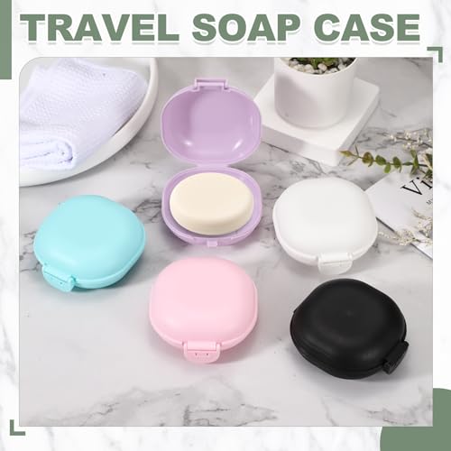 uxcell 2 Pcs Travel Soap Case, Portable Travel Soap Box Waterproof Holder Case, Airtight Dish Container with Lid for Shower Bathroom Outdoor Home Gym Hiking (Round, Pink) - color: Pink