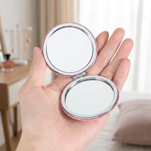 3 Pcs Purse Mirror Compact,Portable Sparkle Small Compact Mirror,Shiny Small Purse Mirror 2X1 Magnifying for Women Girls Bag,Wallet,Pocket