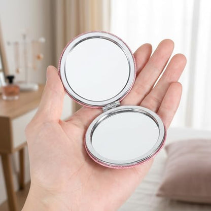 3 Pcs Purse Mirror Compact,Portable Sparkle Small Compact Mirror,Shiny Small Purse Mirror 2X1 Magnifying for Women Girls Bag,Wallet,Pocket