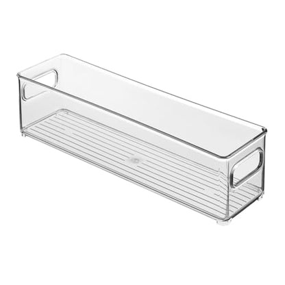 iDesign Stackable Fridge Bin with Handles, Set of 2, Clear | Ideal for Freezer or Pantry, Made in USA - style: Pack of 2