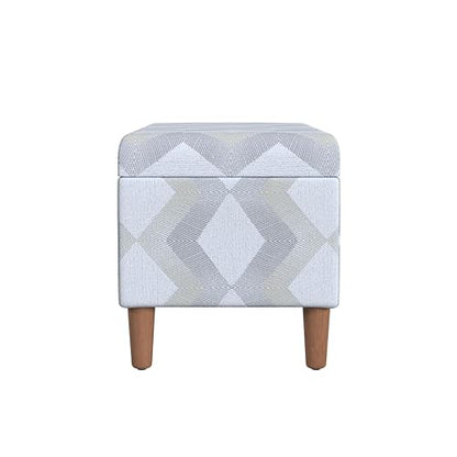 HomePop Malmo 36" Storage Bench - Natural Woven Geo - color: Natural Woven Geo