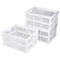 Aebeky 3-Pack Plastic Collapsible Storage Crates-30L,Foldable Plastic Crates for Storage (White) - color: White
