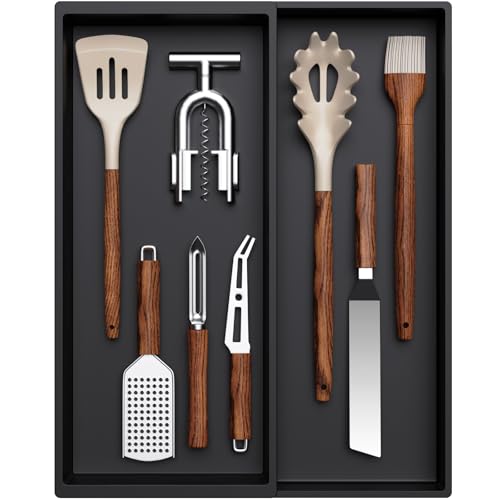 Lifewit Utensil Organizer for Kitchen Drawer, Expandable Cooking Silverware Tray, Adjustable Cutlery Flatware Holder, Plastic Spatula Tools Storage Divider, 12.9 x 16.1", Black - color: Black, size: 12.9 × 16.1 × 1.8 inch (2 Slots)