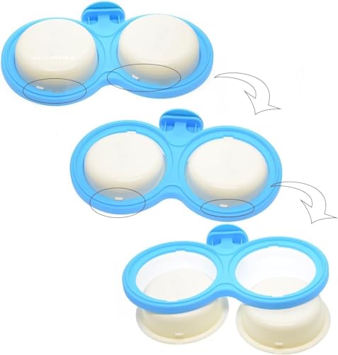 Pet Durable Bowl Cage Bowl, Pet Food Water Removable Bowls with Bolt Holder Hanging Cage Coop Cup Non-Skid Feeder Set Double Diners Portable for Feeding Dogs Cats Birds (Blue) - color: Blue