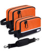 2 Pack Small Tool Bags Zipper Pouch for Organizing, with Adjustable Shoulder Strap & Carabiner, Utility Small Tool Pouch with Multi Pocket Compartments and Label Area (12" & 10") - color: Orange 2 Pack