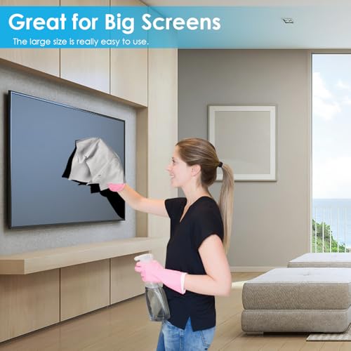 6PCS Large Eyeglass Cleaning Cloths, 12 x12 in Screen Cleaner | Large Size, Individually Wrapped, Easier to Grip and Use, Premium Microfiber Cleaning Cloth for Glasses, TV, Laptop Screens