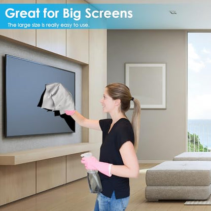 6PCS Large Eyeglass Cleaning Cloths, 12 x12 in Screen Cleaner | Large Size, Individually Wrapped, Easier to Grip and Use, Premium Microfiber Cleaning Cloth for Glasses, TV, Laptop Screens