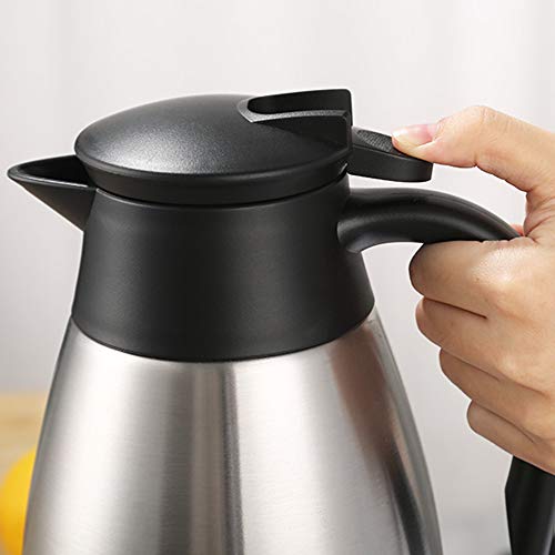 68oz Coffee Carafe Airpot Insulated Coffee Urn Stainless Steel Vacuum Thermal Pot Flask for Coffee, Hot Water, Tea, Hot Beverage - Keep 12 Hours Hot, 24 Hours Cold - color: Silver
