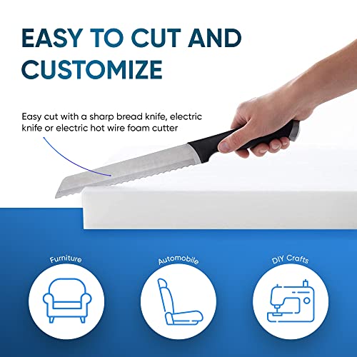 AK Trading Upholstery Foam Medium Density Cushion; (Seat Replacement, Foam Sheet, Foam Padding), 6" H X 30" W x 72" L - style: 6 Inch H X 30 Inch W x 72 Inch L