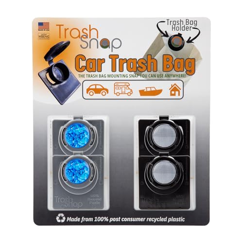 Reusable Bag Holders for Trash & Recycling | Eco-Friendly, Adhesive Clip System for Car, RV, Home, Travel, Boat | Recycled Plastic Blue Lagoon + Plaid Thai - 4 Pack - color: Blue Lagoon Plaid Thai