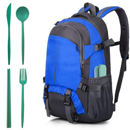 ELANE 4 Sets Reusable Travel Utensils Set with Case,Camping Cutlery Set Reusable Cutlery Set with Case,Utensil Sets for Lunch Picnic Daily Use Outdoor (darkgreen) - color: darkgreen