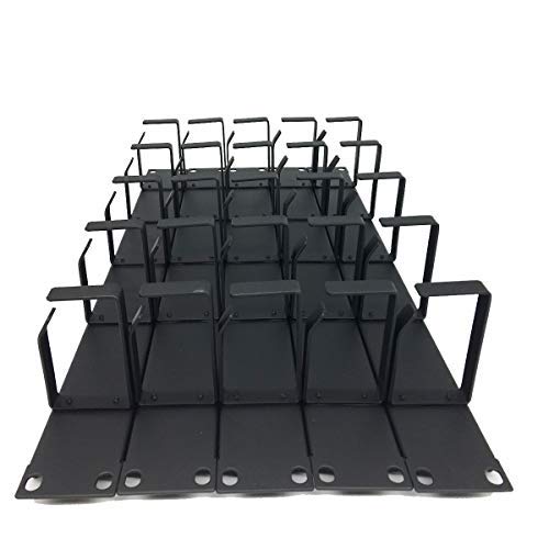 (5 Pack) 1U 5 D-Ring Cable Manager - 19 Inch Horizontal Rack Mount Metal Server Rack Wire Management