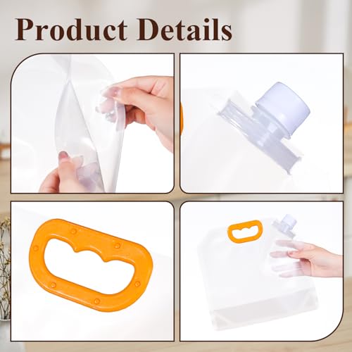 10 Pieces Collapsible Water Containers, 1/2 Gallon Clear Plastic Water Jugs for Sports Camping Hiking Travel | Collapsible