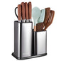 RedCall Kitchen Knife Holder,Stainless Steel Universal Knife Block Without Knives for Countertop,Modern Knife Utensil Holder for Counter,Edge-Protect Knife Storage Organizer (Stainless Steel (Silver))
