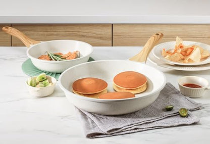 SENSARTE Nonstick Ceramic Cookware Set, 13-Piece Non-toxic Pots and Pans Set, Healthy Kitchen Cooking Set with Stay-Cool Handles, Silicone Tools and Pot Protectors, PFAS Free - color: White