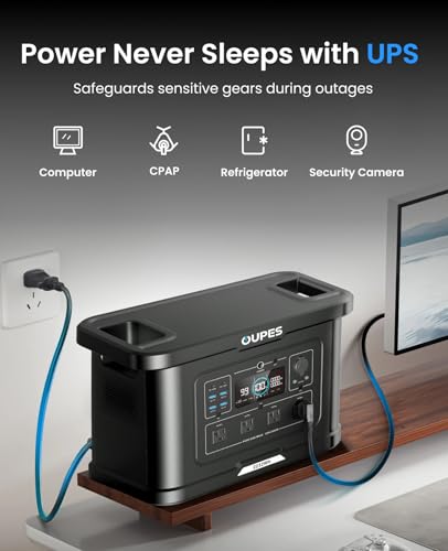 OUPES Exodus 2400 Solar Generator with a 240W Panel, 2400W / 2160Wh Portable Power Station with APP Control & UPS for RV, Home Backup, Professional Outdoor Use - style: Exodus 2400 +240W Panel