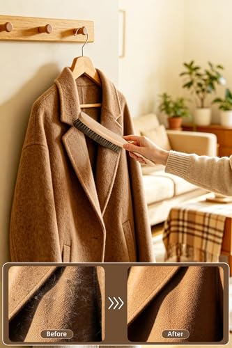 Clothes Brush with 100% Horsehair Bristle for Cleaning, Lint Brush for Hat, Cashmere, Wool, Suede, Velvet,Suits,Shoes,Furniture, Cleaning Kit Removes Dust,Pet Hair, Wood Handle with Storage Bag,2 Pack - size: 2 Pack