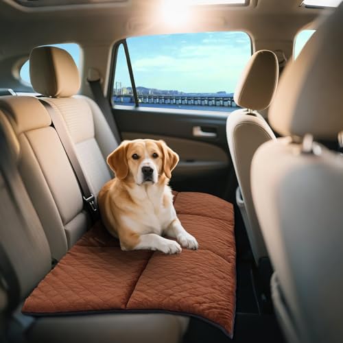 Car Backseat Dog Mat, Comfortable Non-Slip Cushion Suitable for Travel Dog Bed and Pet Home Sofa Blanket, Custom Mat for Car Backseat Extender and Seat Cover (Brown 51.2x23.6in) - color: Brown