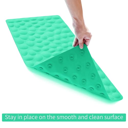Non-Slip Bathtub Mat OTHWAY Soft Rubber Bathroom Bathmat with Strong Suction Cups (Fruit Green, 16x40 inch) - color: Fruit Green, size: 40" x 16" (Rectangular)