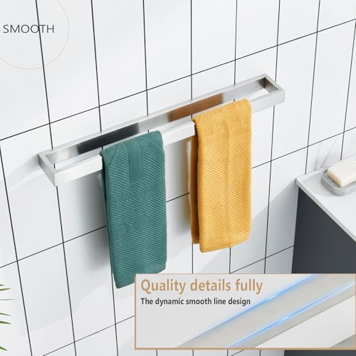 KOKOSIRI Towel Bar Brushed Nickel Bath Towel Hanger Holder 24-Inch Kitchen Rack Stainless Steel for Bathroom Hardware Wall Mount, 1 Pack B4008BR-L24 - color: Brushed Nickel, size: 24-Inch