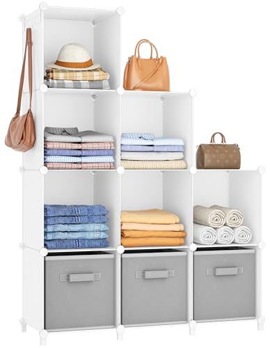 HOMIDEC 9 Cube Storage Organizer, Cubes Shelves for Living Room, Bedroom, White - color: White, size: Large