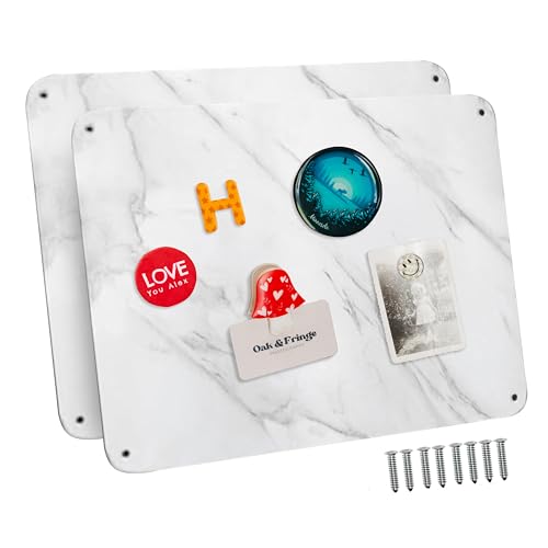 9 inches x 6.5 inches Stainless Steel Plate for Magnets, 3M Adhesive Back, Mounting Screws, Ideal for Magnetic Shelf, Spice Holders, Fridge Magnets. Mount Anywhere! (Carrara Marble, 2 Pack) - color: Carrara Marble, size: 2 PACK