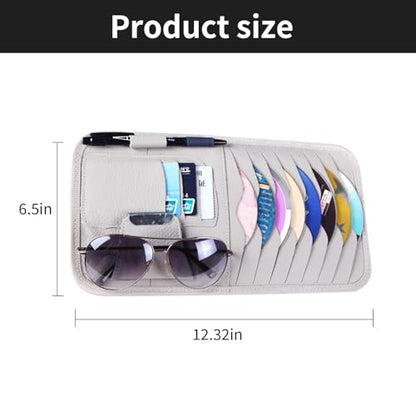 1 Pcs Grey Car Sun Visor Cd Holder, Car DVD Vehicle Visor Case,Fits for Most Car - color: Grey