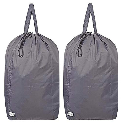 Washable Travel Laundry Bag with Handles and Drawstring (2 Pack), Heavy Duty Large Enough to Hold 3 Loads of Laundry, Fit a Laundry Basket or Clothes Hamper, 27.5x34.5 in,Grey - color: Grey (2 Pack)