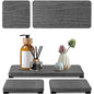 3PCS Water Absorbing Stone Tray, Fast Drying Stone Sink Tray, Stones Soap Trays, Water Absorbent Diatomite Trays, Diatomite Coasters for Kitchen Sink Bathroom Counter, Hand Soap Dish & Holders - color: 1pcs 21×10cm + 2pcs 10×10cm Dark Gray Wave