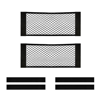 2PCS Car Cargo Net with Adhesive Tape,Storage Mesh Pocket(9.8×23.6in) - size: 23.6*9.8in