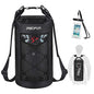 Piscifun Dry Bag, Waterproof Floating Backpack 10L/20L/30L/40L with Waterproof Phone Case for Boating, Kayaking, Fishing - color: Black, style: 30l