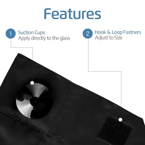 Portable Blackout Curtain with Suction Cups - Premium Easy Install Shade No Tools Required - Temporary Blinds, Perfect for Baby Nursery or Dorm Room - with Travel Bag (66” Long x 51” Wide)