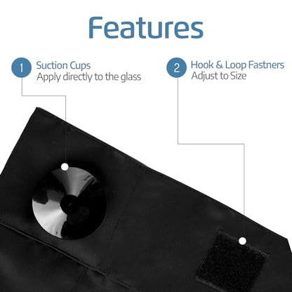 Portable Blackout Curtain with Suction Cups - Premium Easy Install Shade No Tools Required - Temporary Blinds, Perfect for Baby Nursery or Dorm Room - with Travel Bag (66” Long x 51” Wide)
