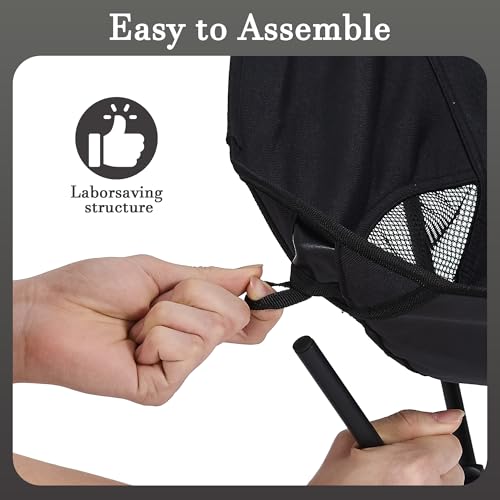 Ultralight Camping Chair,Compact Folding Chair with Anti-Sinking Large Feet and Storage Bag,Lightweight Backpack Chair for Naturehike,Travel,Beach,Hiking - color: Black
