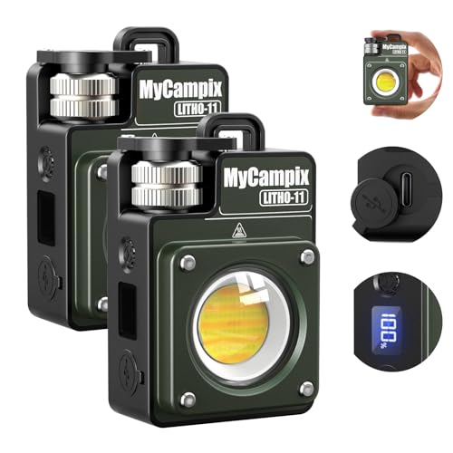 Portable Camping Light, 3500LM Adjustable LED Camping Lantern Rechargeable with 2.5-15H Runtime&Screen, Alloy Waterproof Camp Light for Power Outages, Emergency, Hurricane(2-Pack Green) - size: 2 packs-green