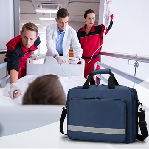Medical Bag Empty First Aid Bag Emergency Medicine Bag with 5 transparent visible pouches,Medical Bag Organizer Empty Medicine Mag for Traveling nurses