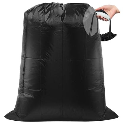 Extra Large Laundry Bag 55"x43.3" + Silicone Tote Handle, Heavy Duty Oxford Fabric Dirty Clothes Travel Drawstring Bags Storage Sack, Easy fit Laundry Hamper or Basket (Machine Washable, Black) - color: 1 Black