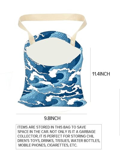 Car Garbage Can, Hanging Car Trash Can Bag for Back Seat Organizer, Cute Blue Sea - color: Cute Blue Sea