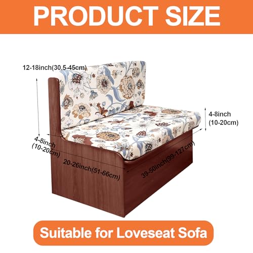 FUANGUI RV Dinette Cushion Covers Stretch Camper Booth Seats Replacement Washable Sofa Furniture Protector (B4, 2 Bench & 2 Backrest Covers) - color: B4